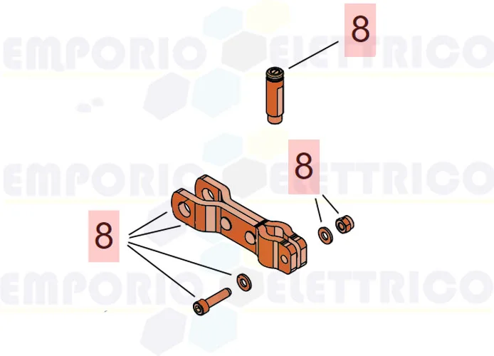 faac ricambio gruppo forcella e perno posteriori s450h 63003334