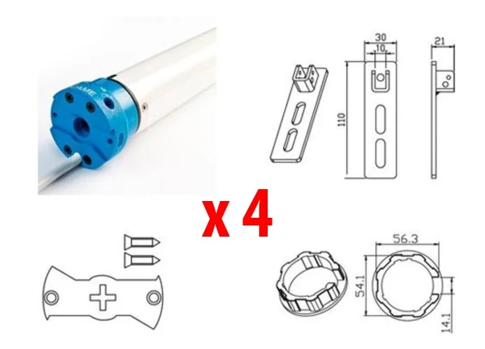 came 4 x tubular motor kit for mondrian 5 rolling shutters 230v uy0019 001uy0019