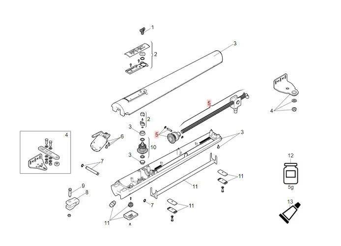 faac spare part endless screw group s418 63003355