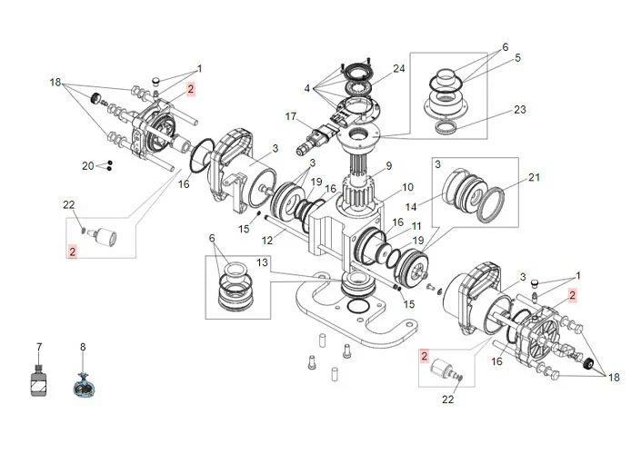 faac ricambio gruppo flange martinetto e positive stop 63003309