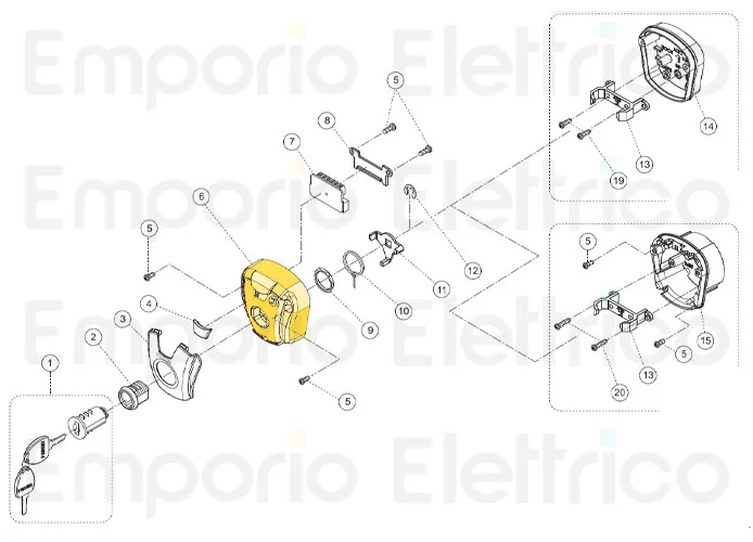 fadini ricambio coperchio selettore a chiave universale per chis 37 37006