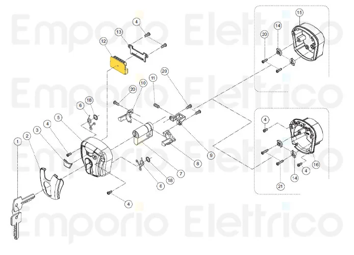 fadini ricambio schedina con morsetti, micro e led per chis-e 37 37212