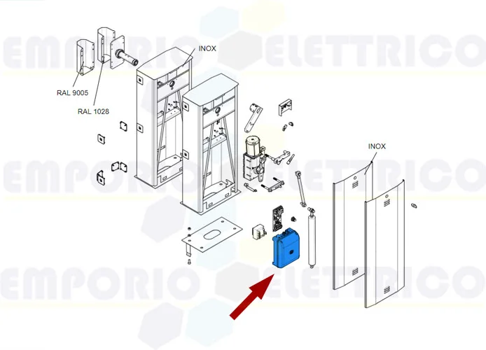 came spare part enclosure for control panel zl38 zl39 gard 8 119rir238 