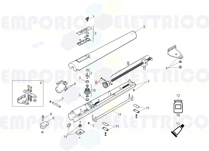 faac spare part endless screw group s418 63003355