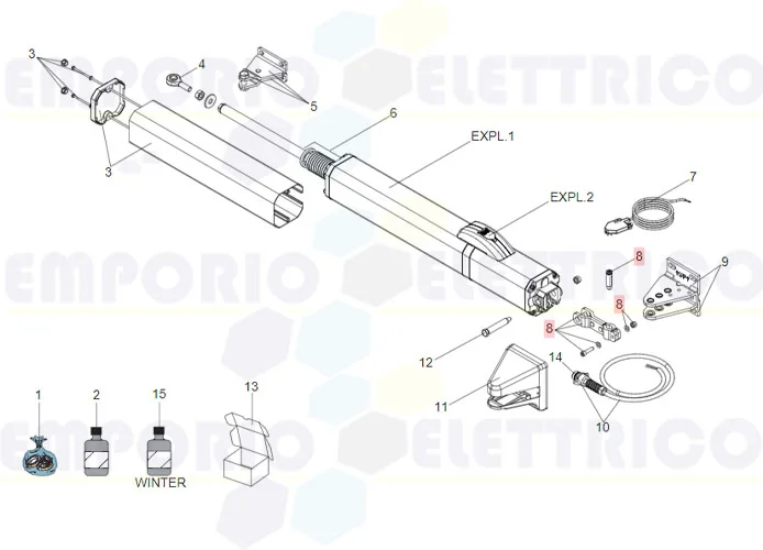 faac ricambio gruppo forcella e perno posteriori s450h 63003334