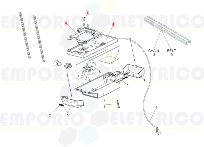 faac ricambio base e supporto binario d600/d1000 63003357