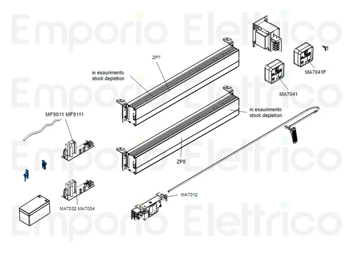 came spare part photocell sensors tx-rx corsa rodeo sipario 119rip045